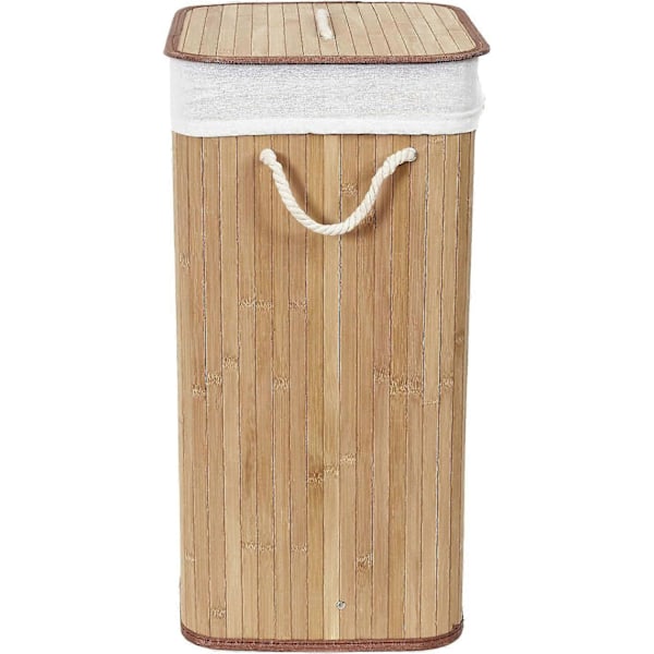 Foldbar rektangulær vasketøjskurv, bambus, 40 x 30 x 60 cm