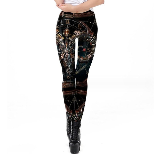 Kvinnors Halloween Leggings Stretchy grafiskt printed Legging Tights style 1 L