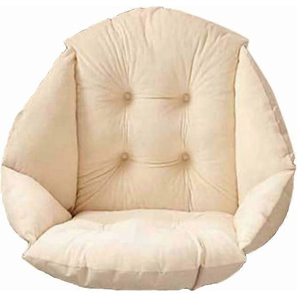 Stolehynde med ryglæn Sædeskal Lænestol Blød Velour Vandtæt Elastisk til Stol Rattan Halm Have Beige 40 40 48cm