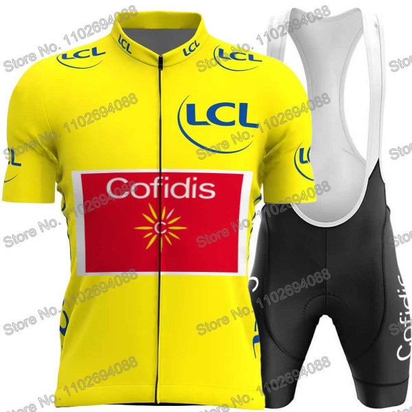 Cofidis Team 2023 Frankrig TDF Cykeltrøje Herresæt Cykeltøj Sommer Road Race Cykelskjortedragt MTB Cykel Bib Shorts 9 L