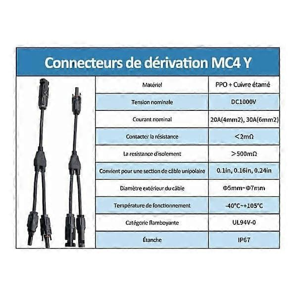 2 st MC4 Solcellskontakt Kabel Solpanel Kontakt Kabel