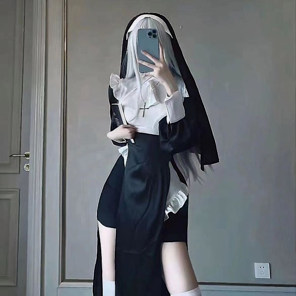 The Nun Halloween kostymer för kvinnor Valek Nun Cosplay Outfit Valik The Nun Costume XXL