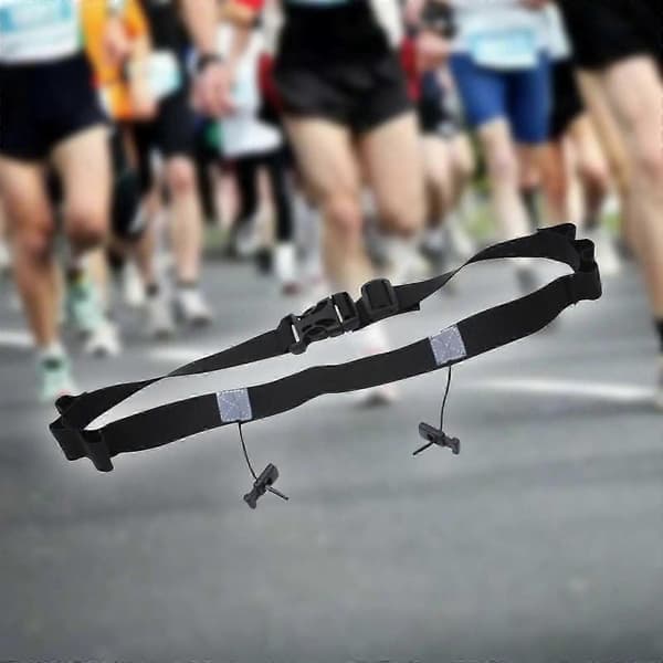Justerbart løpsnummerbelte Løpebelte Startnummerholder Slitesterk Bærbar Midjebelte Nattløping Triatlon Løpebelte