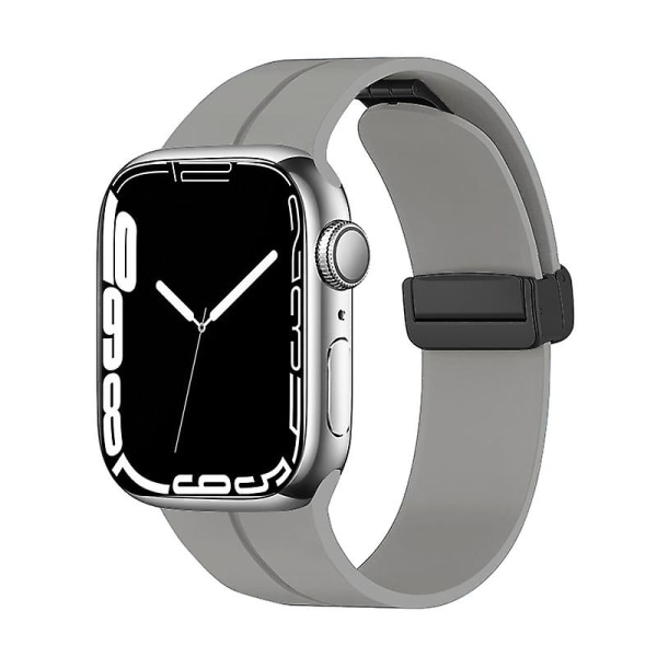 Magneettinen hihna Apple Watch Ultra Band 49mm 45mm 41mm 44mm 40mm 42mm 38mm Silikoni Correa Rannekoru Iwatch Series 8 Se 7 6 5 4 Rock ash 38mm 40mm 41mm