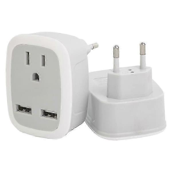 Europeisk Reseadapter, Internationell Strömadapter med 2 USB