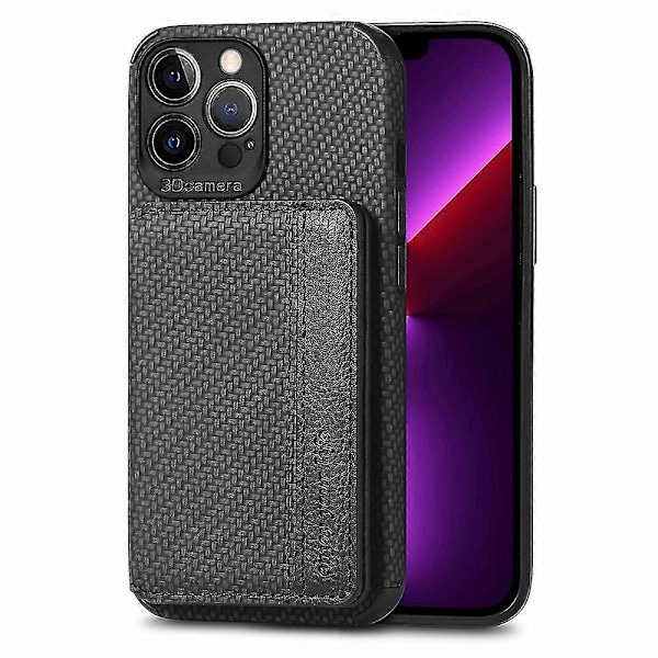 Kortholder Deksel Flip Mobiltelefon Klips PU Kortspor Magnetisk Støtsikker Telefonveske For Ip14 Pro