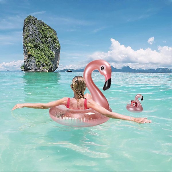2-pack Uppblåsbar Pool Float Dryckeshållare Set Elegant Vinyl Flytande Pool