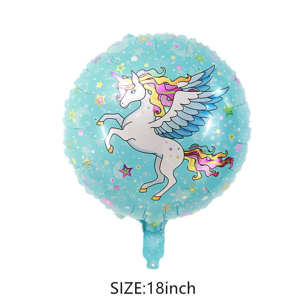 Tecknad Pegasus Formad Enhörning Uppblåsbar Folieballong Födelsedagsfest Dekoration Barndagspresent 10