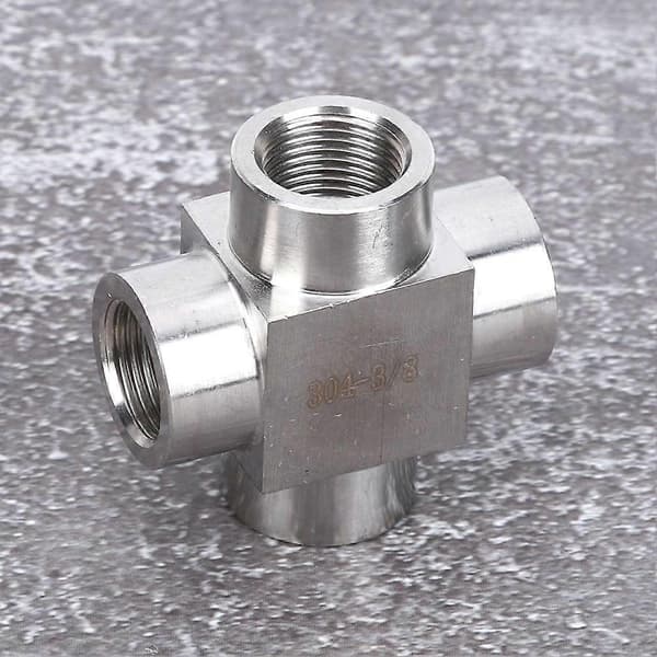 304 rustfrit stål T-stykke 4-vejs G3/8 hungevind rørfitting stikadapter 4-vejs G3/8