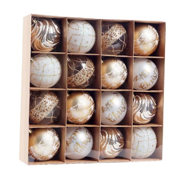 16x Julekuler Ornamenter Juletre Dekor Festartikler Sjarm Anheng Julekuler Bulk for Hjemmefest Jubileum