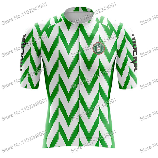 Cykelkläder för Sommar, Nigeria, Kortärmad Jersey Set för Män, Landsvägscykeltröja, Cykelbibshorts, MTB Sportkläder 2 3XL