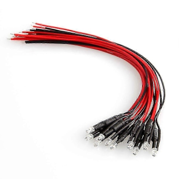 10 stk. 24V 18 cm Lange 3 mm Fortrådsede LED-Lampepærer Emitterende Diode
