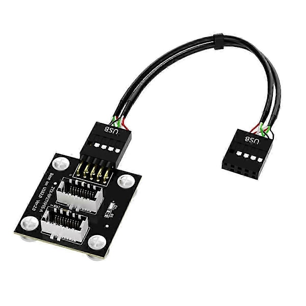 Dubbel USB 3.1 Frontpaneluttag Key-A Typ-E till USB 2.0 9Pin Moderkort Header Hane Kabel Förlängningsadapter