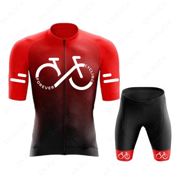 Set 2023 Kesä Ropa Ciclismo Miesten Polkupyörän Pyöräilyvaatteet Gradienttiväri Maastopyöräpaita Urheilupuku A16 M
