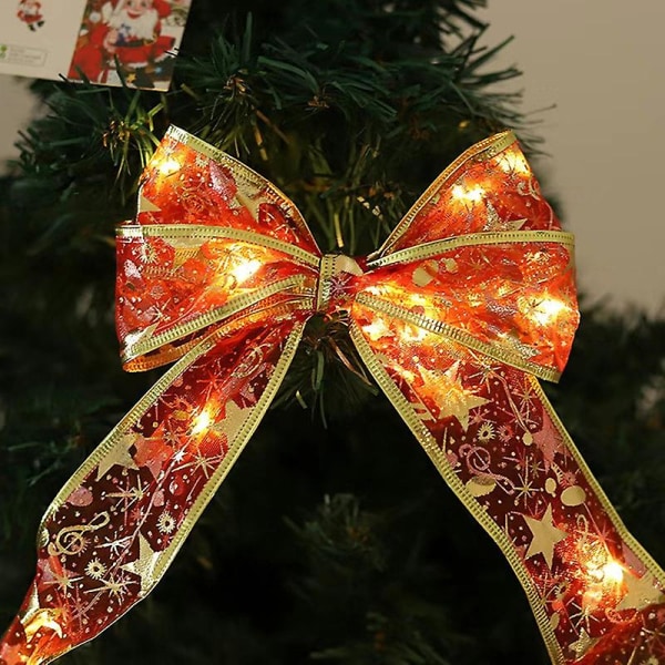 Joulu Led Decoration Juhlajousi Ribbon Valot Romanttinen tunnelmallinen järjestely style 9