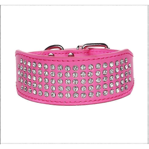 Lyxigt Läder Hundhalsband med Strass för Stora, Mellanstora, Små Hundar Röd Xs Med Diy Digital Hänge