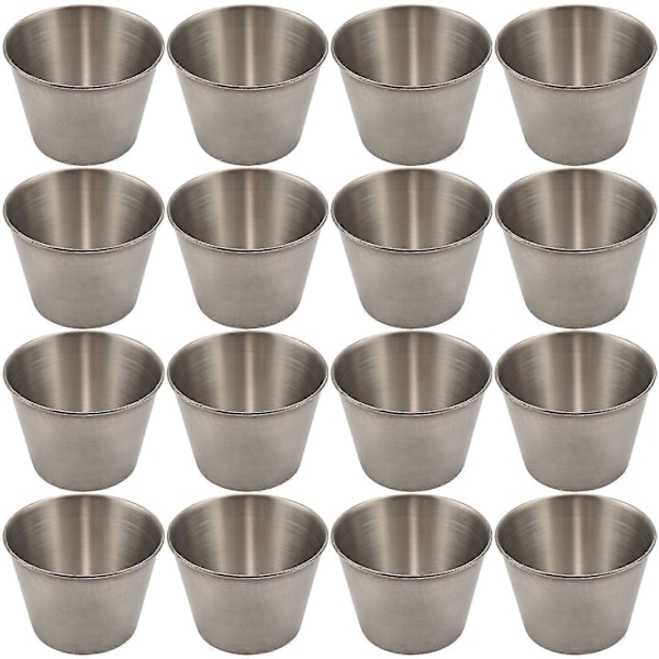 24 stk. saucerkopper i rustfrit stål, kommercielle dyppesaucekopper, ramekin saucekopper P
