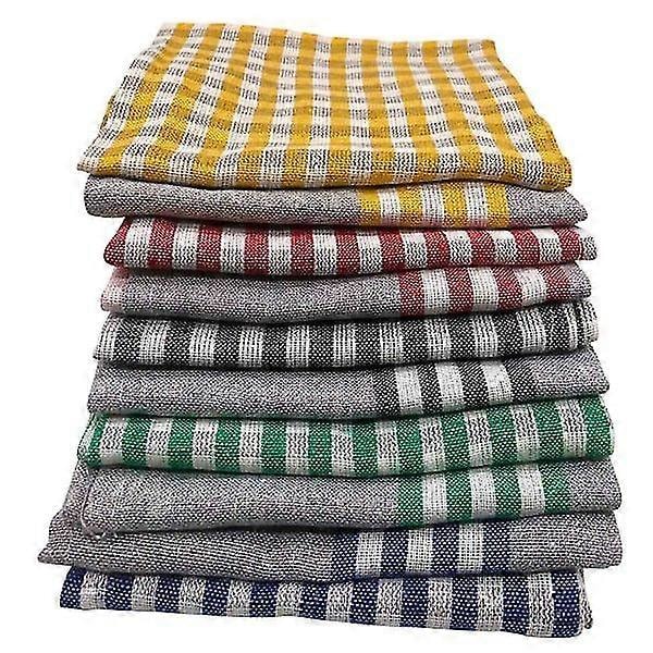 10x Køkkenrulle i Bomuld - Vintage stil multicolour