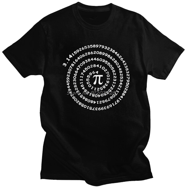 Unik Pi-nummer present för män för Pi Day T-shirt Kortärmad bomullströja Sommar Math Algebra Lärarpresent Matematik T-shirt Black M