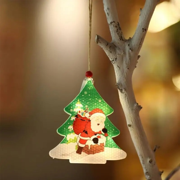 Julepynt til vinduet led pendant natlys med reb Ferieforsyninger Boligindretning Udendørs Indendørs Bar Butiksvindue snowflake
