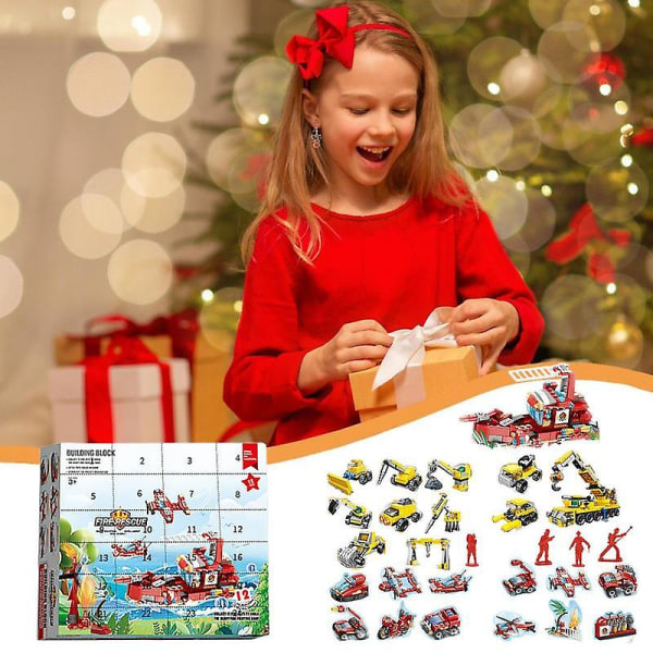 Adventskalender Byggklossar Leksak för barn Adventskalender för att utveckla tålamod Kalenderleksak för barn Julklapp style 2