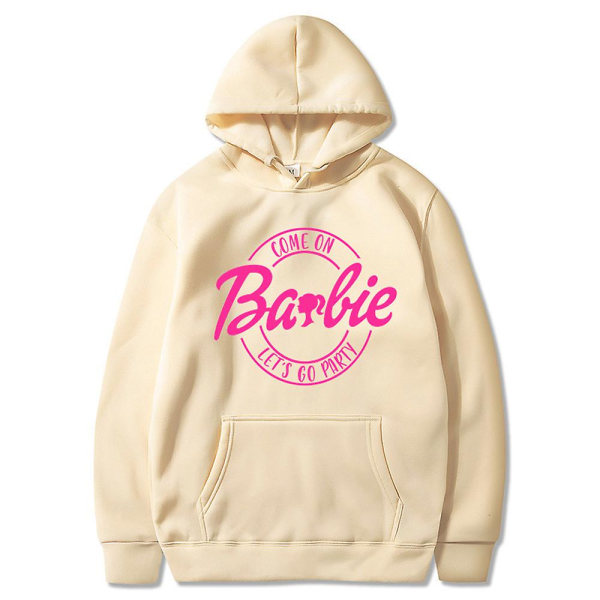 Barbie Movie Hoodie Sweatshirt T-shirt Pullover Couple Hood Top Khaki L