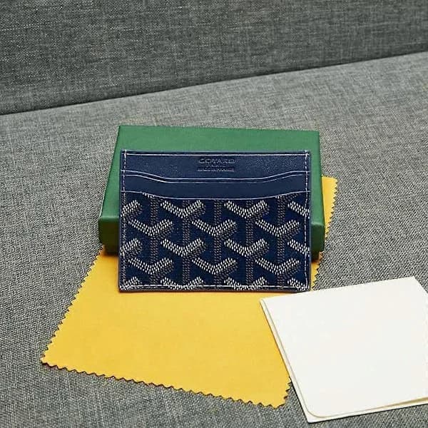 Læderkortholder, elegant og kompakt, stilfuld Blue