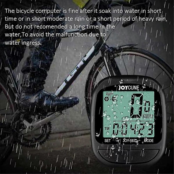 Cykelcomputer Cykel Vandtæt Kablet Speedometer Odometer Stopur Cykelcomputer med LED D