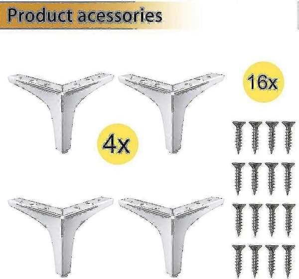 15 cm Möbelben Modern Stil Möbelfötter Metall Polerad Krom Soffa