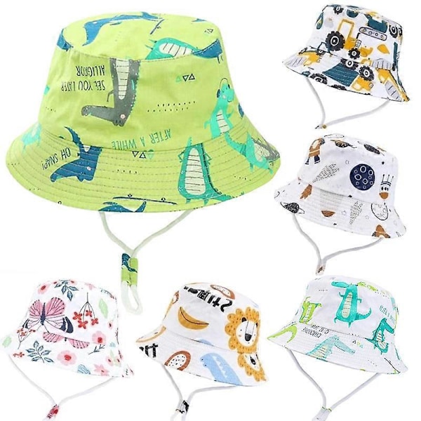 Ny Sommer Panama Baby Pigehatte Tegneserie Drenge Fiskerhat Baby Solhat Udendørs UV Spandhat Småbørn Børn Panama Sol Cap D _i