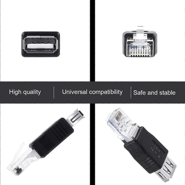Ethernet til USB-adapter, 2 stk. USB til Ethernet-adapter, RJ45 Ethernet hann til USB hunn-konverter