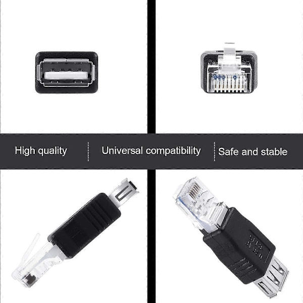 Ethernet-USB-sovitin, 2 kpl USB-Ethernet-sovitin, RJ45 Ethernet-uros-USB-naarasmuunnin