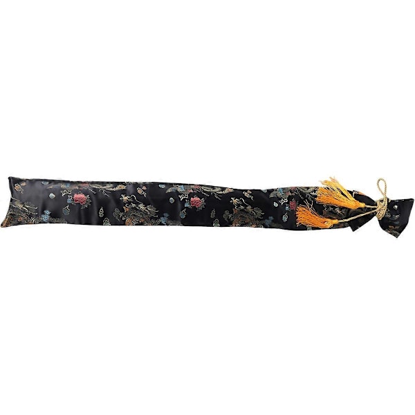 135 cm Drage og Føniks Katana Samurai Sværdtaske Tissu Sort