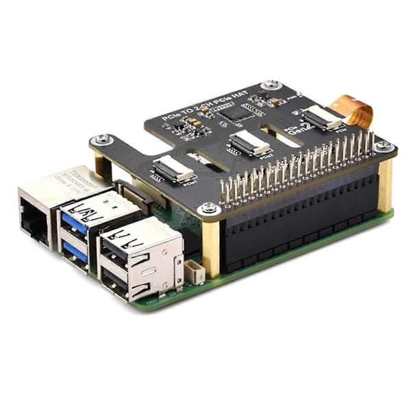 Til Raspberry Pi 5 PCIe til FFC Udvidelseskort Dual-Channel PCIe FFC