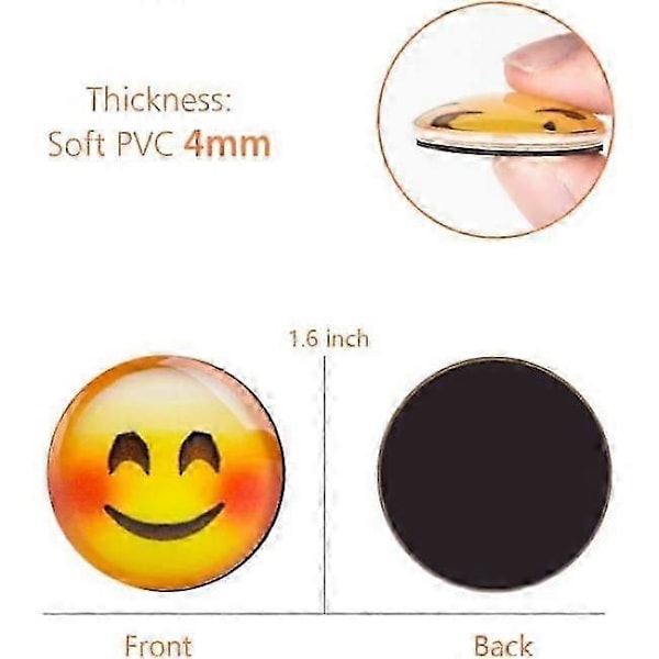 12 kpl Emoji Magneetti 3D Lasi Hymynaama Jääkaappimagneetti Vahva Kiinnitys