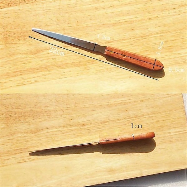 2 Stykker Brevåbner i Rustfrit Stål med Træhåndtag, Letvægts Brevåbnere, 22 cm i Længden