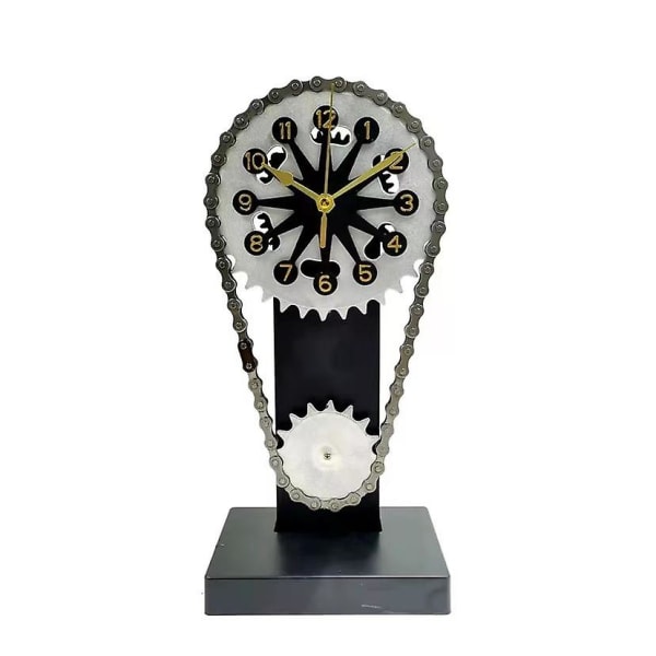 American Gear Clock Kreativ dekorativ skrivbordsklocka Retro Kedjeklocka Hantverk Prydnad Kedja Gear Clock Chocolate
