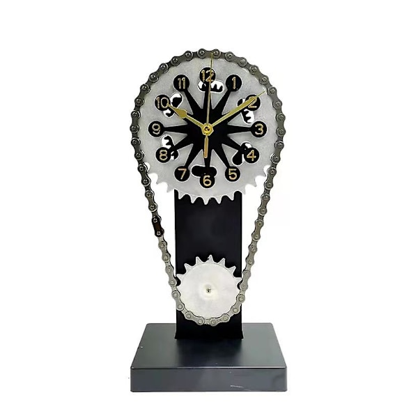 American Gear Clock Kreativ dekorativ skrivbordsklocka Retro Kedjeklocka Hantverk Prydnad Kedja Gear Clock Yellow