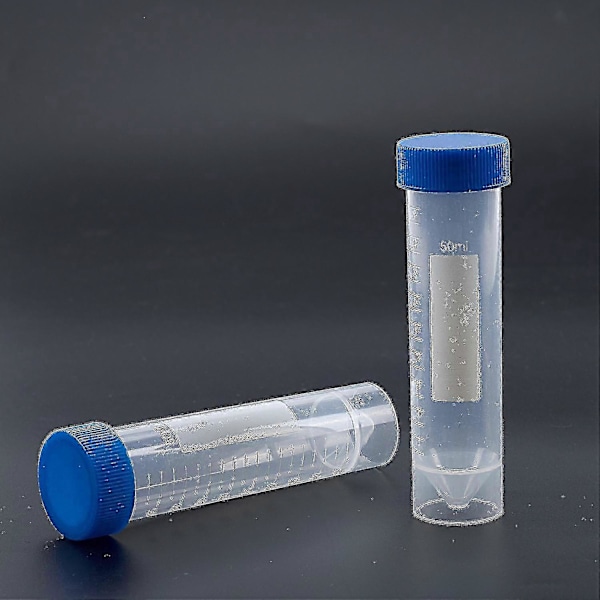 5 Stk. 50 ml Plast Gennemsigtigt Centrifugeglas Med Skala Plast Reagensglas Fritstående Med S