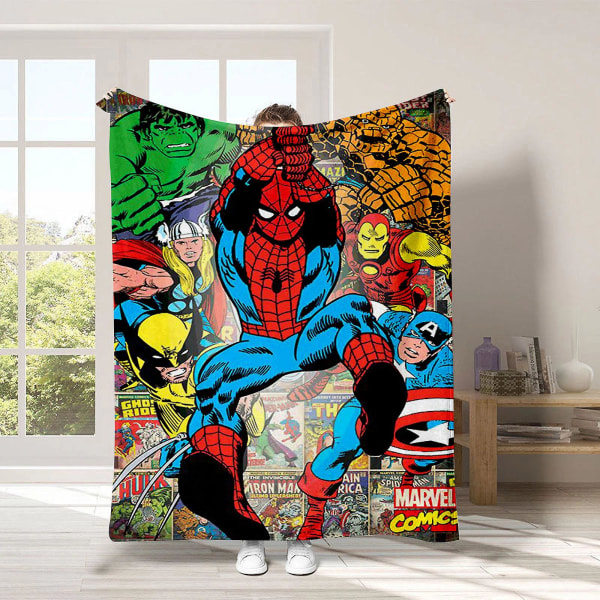 Spiderman-teppe Supermykt Varmt flanelltepper Sovesofa Bil Barn Gutter Gaver style 8 100*125cm