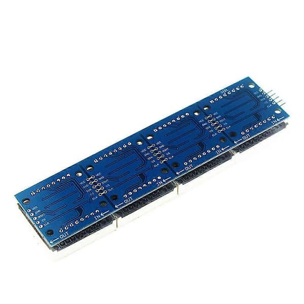 MAX7219 4 i 1 LED Display Dot Matrix Microcontroller MCU Kontrolmodul med 5P Linje Blå Grøn Blå Panel