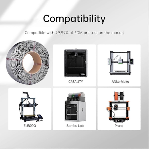 PETG Filament 1.75mm 3D Printer Filament 1kg (2.2lbs) Høyere Seighet 3D Utskriftsfilament Kompatibel