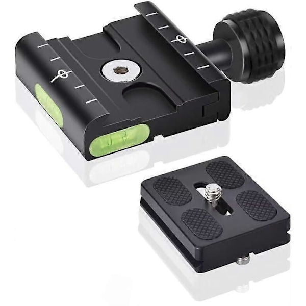 Universal Quick Release Plade, 50mm Quick Release Plade QR Plade Aluminium Legering Indbygget Væskeniveau Kompatibel med Tripod Monopod Kuglehoved Cam