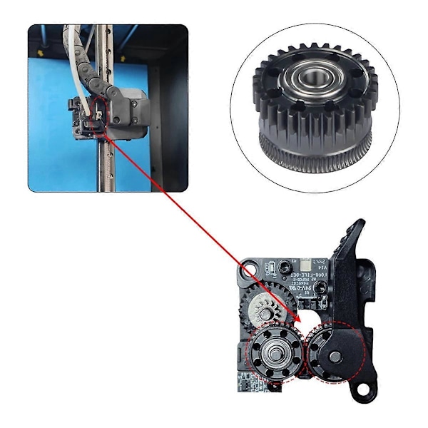 För K2 Plus Uppgraderad Extruder Växelsats Formstål Nickelbelagd Värmematerial för K2 Plus