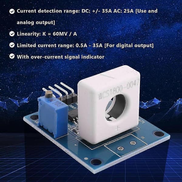 -671 Wcs1800 Hallströmsensor Detekterar 35a Kortslutning / Överströmsskyddsmodul