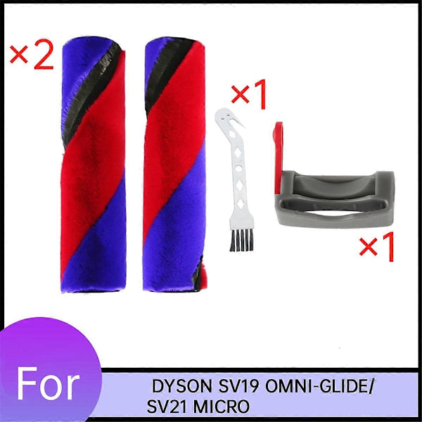 2 STK Hovedbørste+Bryterlås for SV19 OMNI-GLIDE/SV21 MICRO Støvsuger Myk Fløyel Dobbel Rull
