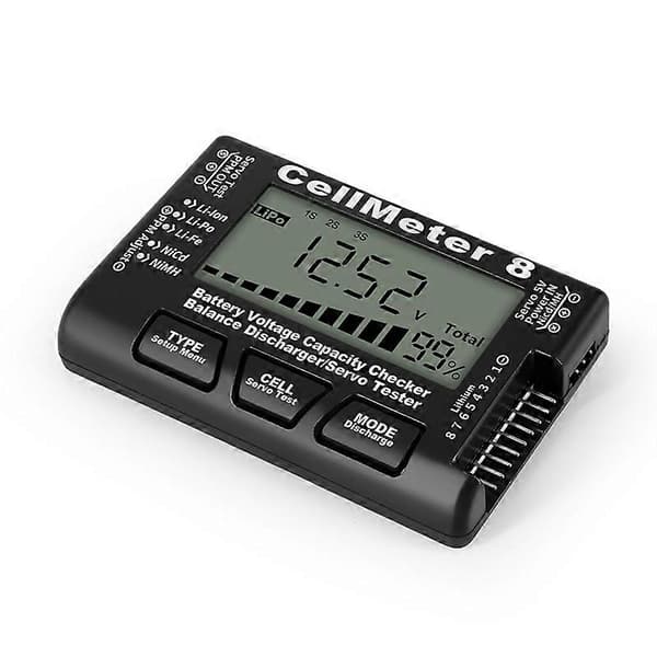 RC Cellmeter 8 Digital Batterikapacitetstjekker Controller Tester Spændingstester til Li-Ion NiMH Nic