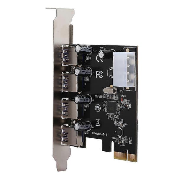 5 Gbps Ultra High Speed PCI-E til 4 x USB 3.0 Express Udvidelseskort Adapter