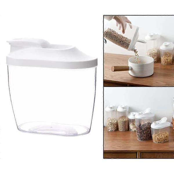 Stor Förvaringsbehållare för Torrfoder av Spannmål, Plastbehållare med Lock Lämplig för Spannmål, Mjöl, Socker, Kaffe, Ris, Nötter, Snacks, Husdjur