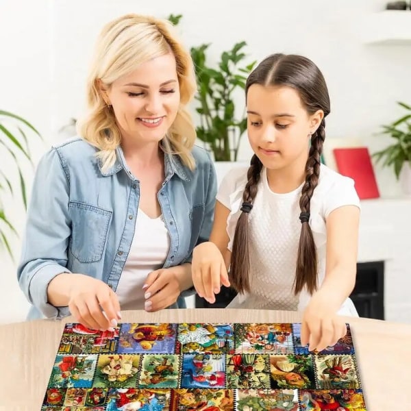 1008 stk puslespil adventskalender til børn jul 24 dages nedtællingspuslespil Sæt DIY kalendersæt til at udvikle hands-on evner